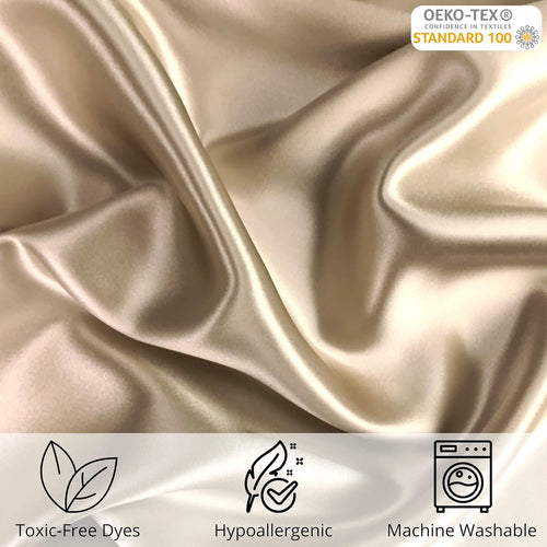 100% Silk Pillowcase for Hair Zippered Luxury 25 Momme Mulberry Silk Charmeuse Silk on Both Sides of Pillow Cover -Gift Wrapped- (Queen, Taupe)